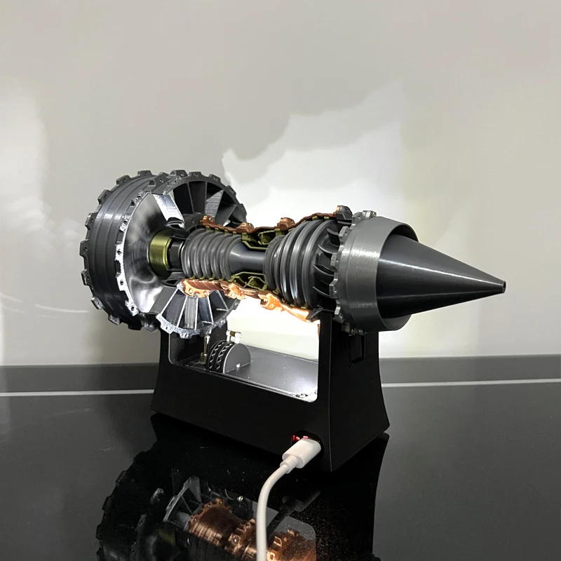 TR900 Aviation Turbofan Engine Model 3D Printing Model LED Light Toy Gift
