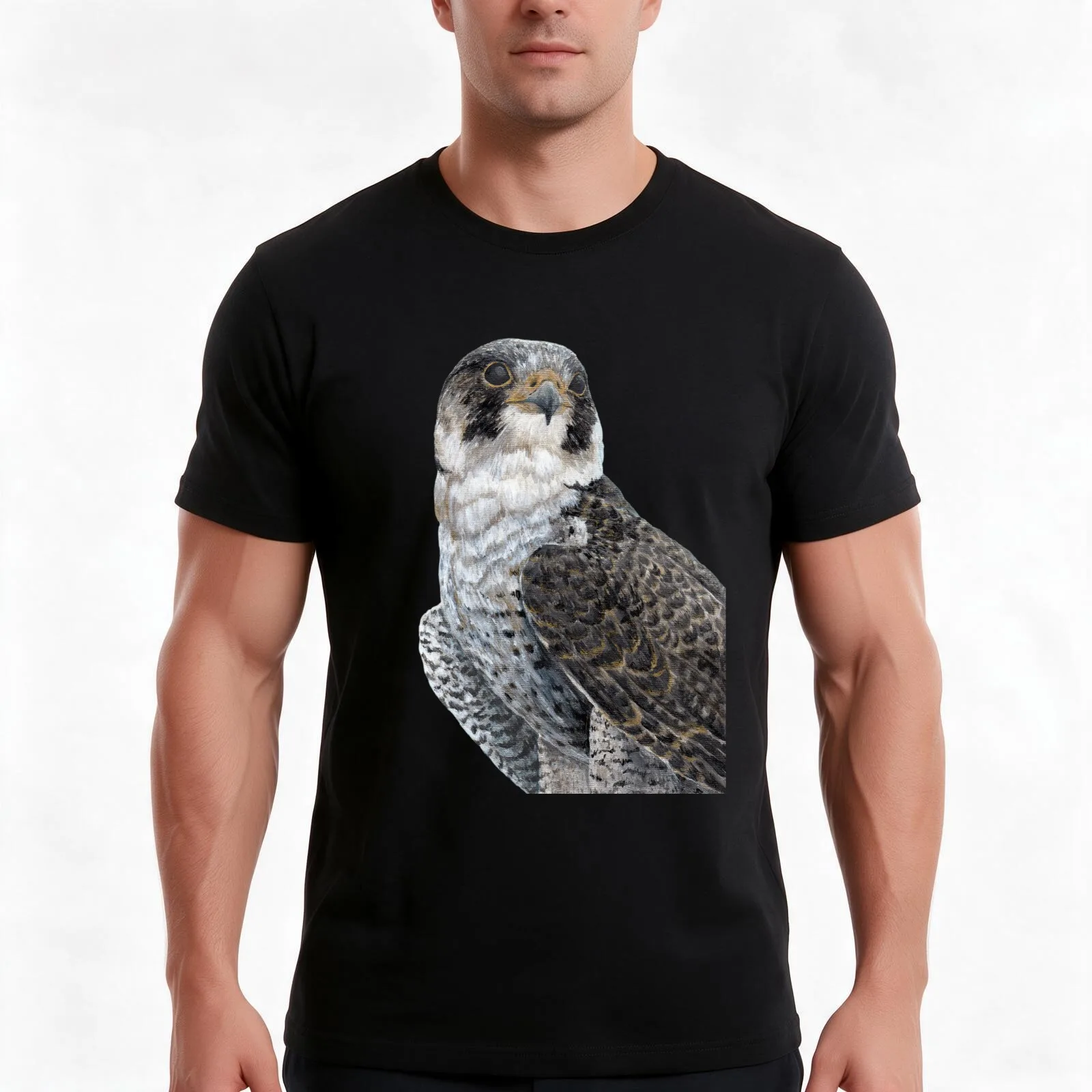 The Guardian - Peregrine Falcon T-Shirt, Summer Casual Cotton Tee, Oversized Streetwear Tops, Vintage Graphic Print, 100% Cotton