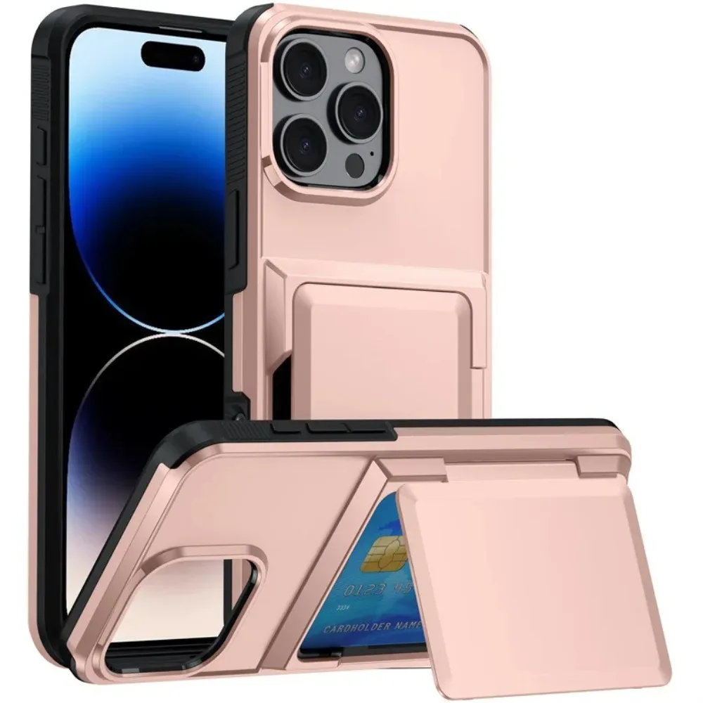 

Чехол-бумажник со скрытым слотом для карт для iPhone 16 Pro Max 15 14 Plus 13 12 11 Pro Max