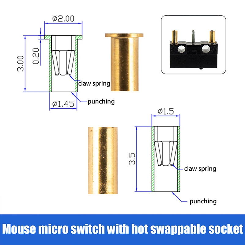 10/100PCS Mouse Hot Plug Socket For CORSAIR GATERON GTMX GATERON PCB Solder Microswitch Replacement Parts