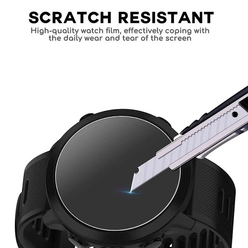 Protector de pantalla de 5 piezas para reloj inteligente, película protectora de vidrio templado para Garmin Forerunner 55 / Forerunner 45 45S