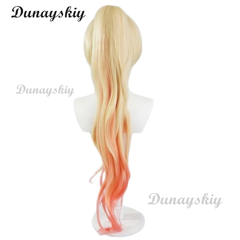 Peluca cosplay Bianka Ataegina de Anime Honkai Impact 3. ° degradado de doble Color con cola de caballo de Chip de 90cm de largo personalizada