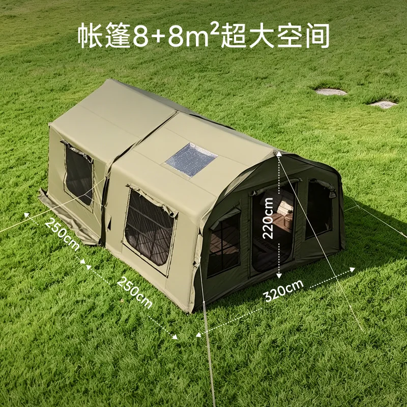 Jinglufa camping inflatable tent 8 + 8 flat large space tent expansion camping overnight factory direct sales wholesale