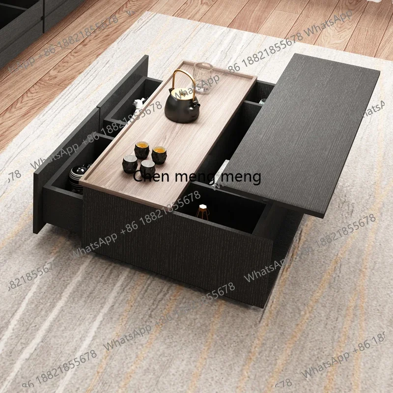 

RR Wabi Sabi Storage Coffee Tables Multifunction Design Living Room Lift Top Coffee Tables With Drawers Trendy Meuble Furniture