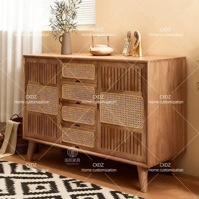 New Chinese Style Home Improvement Dining Side Cabinet Chest Antique Wall Mounted Bedroom Decorative Storage Locker Household