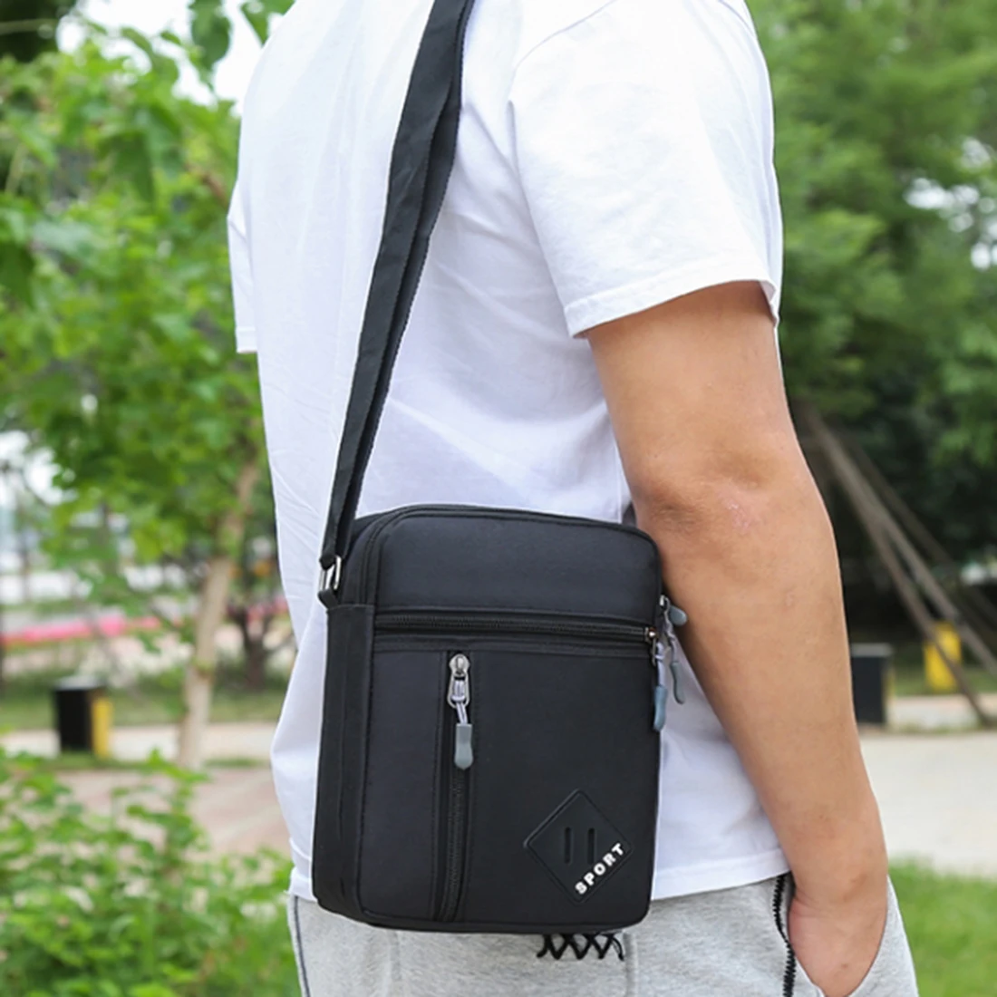 Bolso bandolera para hombre, bandolera pequeña para el trabajo y negocios, impermeable, Oxford, 2024