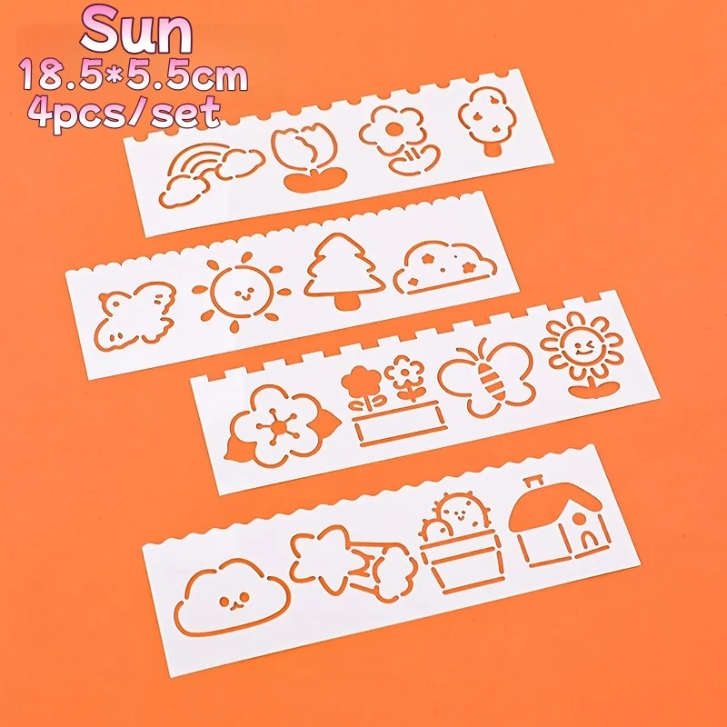 Cartoon Hollow Multi-Shape Stencil Ruler Drawing Template