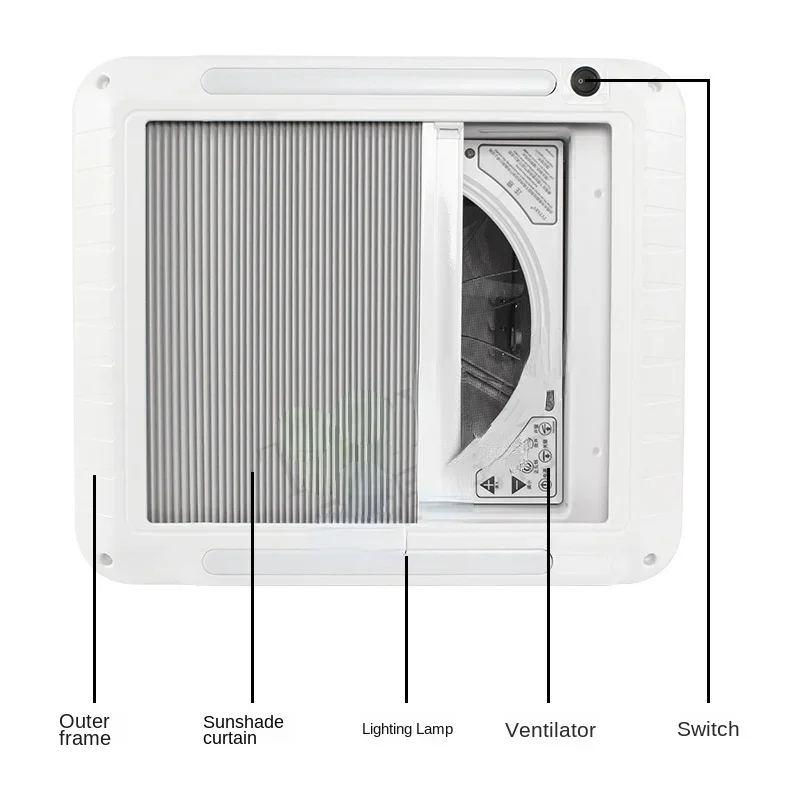 RV modification accessories trailer station wagon ventilation fan, sun blind, exhaust fan, shade curtain