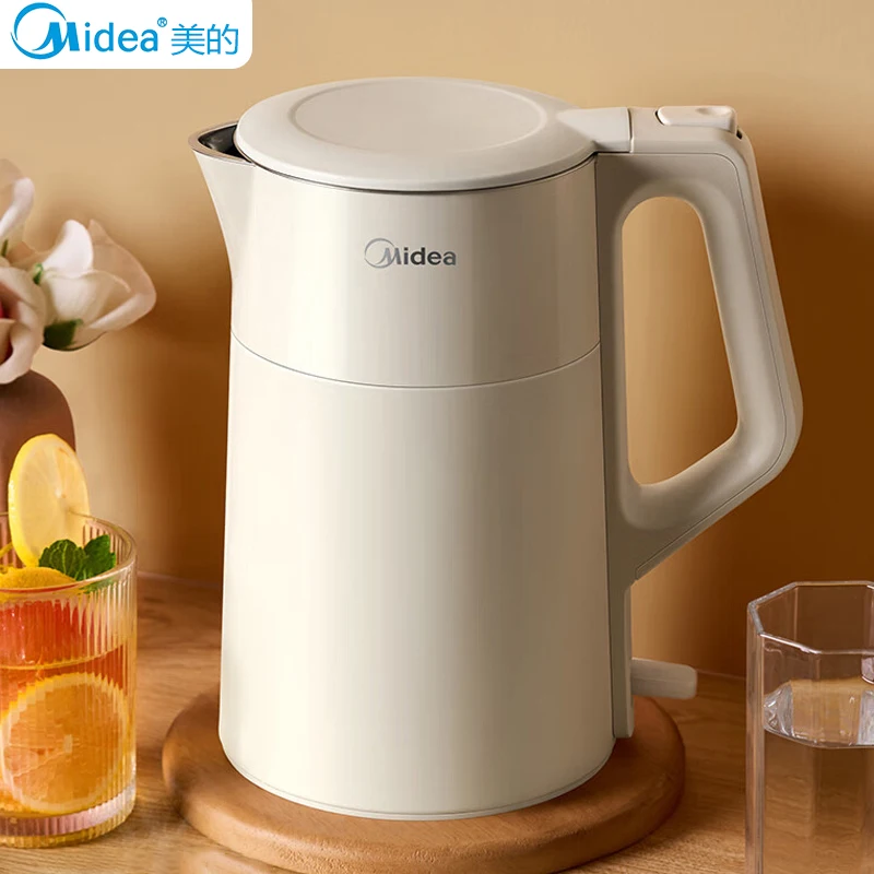Midea Electric Kettle 1.7L Household Fast Heating Boiling Water Boiler 304 Stainless Steel Anti-scald Teapot Kettle MK-SHM1702
