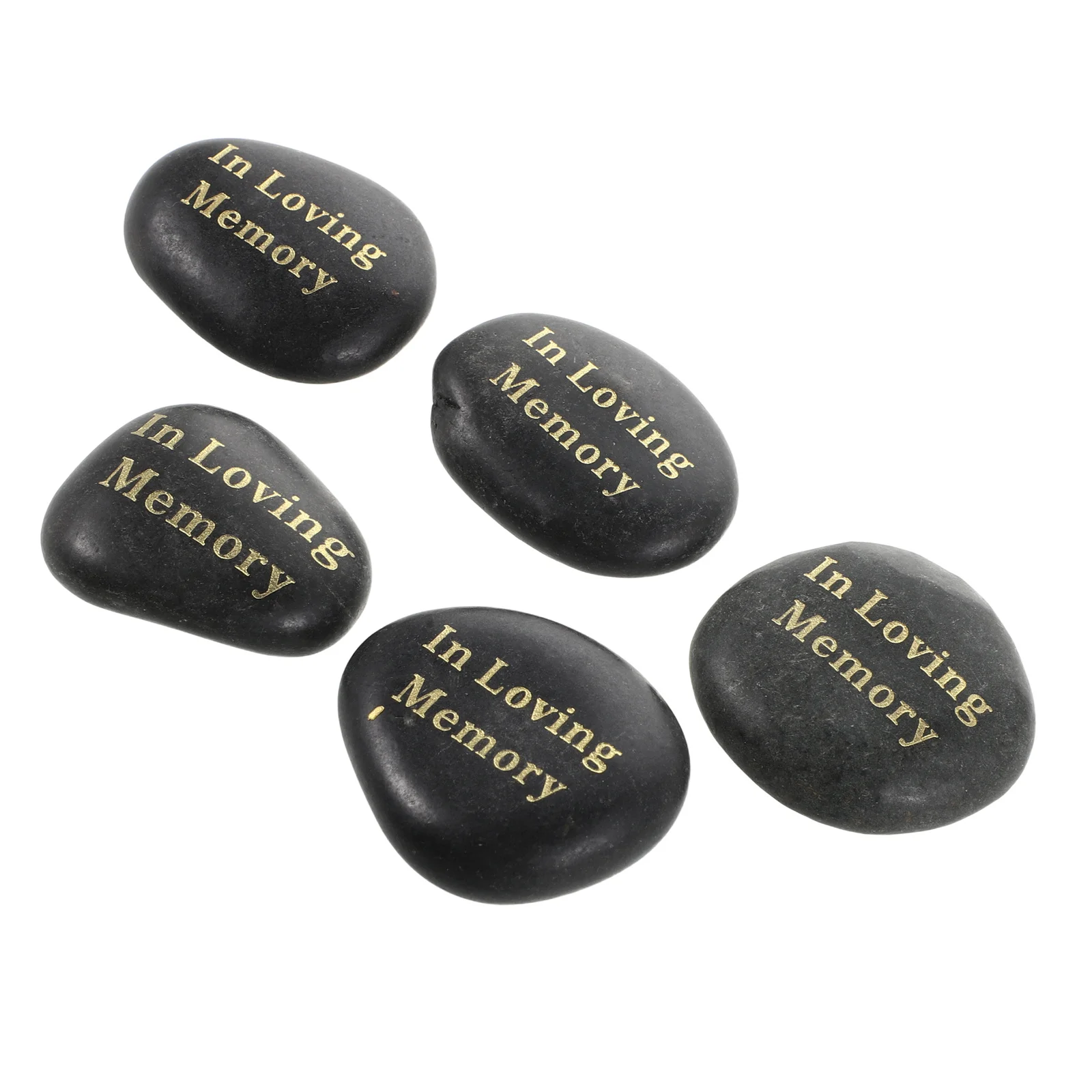 

5Pcs Memorial Stones Natural Stone Hand Engraved Remembrance Rocks for Grave Site Garden Cemetery Decoration Outdoor Memory