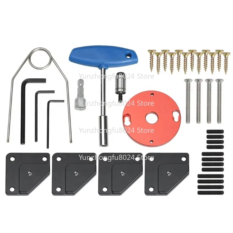 Full Installation Kit for Router Lift System with Aluminium Insert Ring for 65mm Router Carpentry