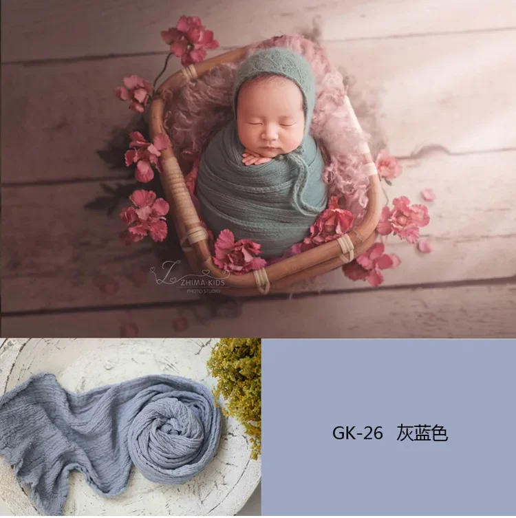 Newborn Photography Props Stretchable Baby Wraps Soft High Cotton Swaddling Photography Basket Backdrop Baby Blanket Accessories