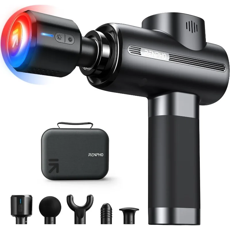 Thermacool Massage Gun Deep Tissue with Heat and Cold Head, FSA HSA Eligible, Handheld Muscle Massager with Carry Case