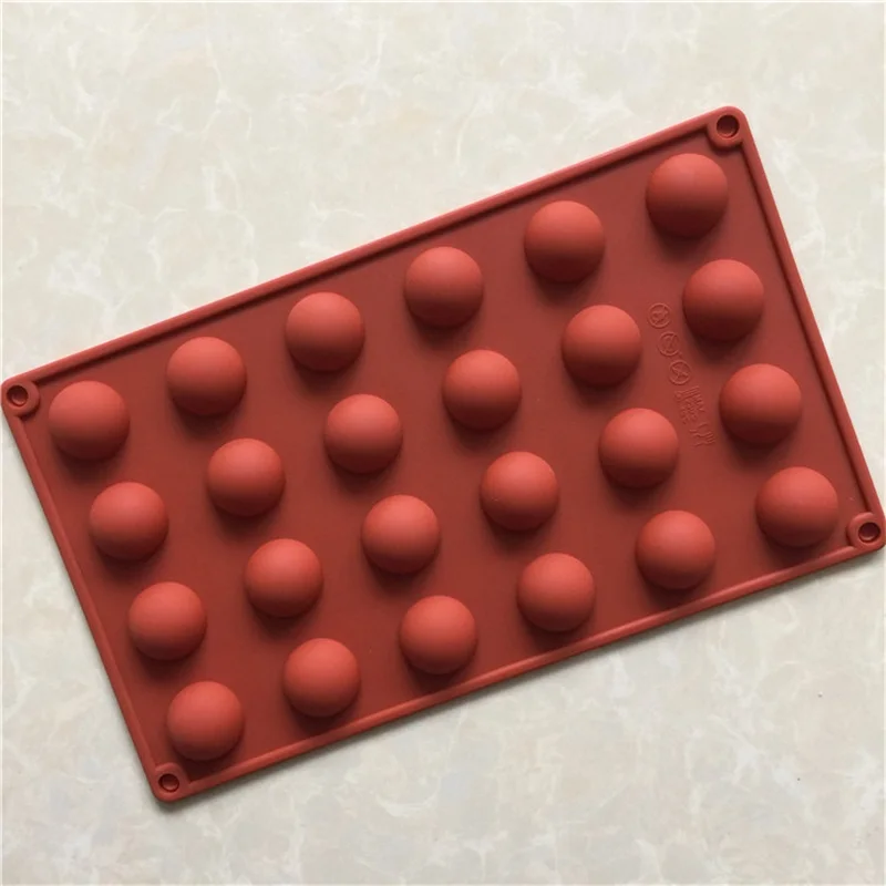 24 small semicircular silicone chocolate molds, ice tray molds, homemade food supplement molds, fire paint wax standing molds