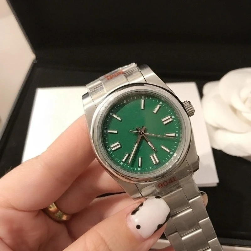 

New Luxury Brand Womens Automatic Mechanical Watch Stainless Steel Bracelet Luminous Green Dial High Quality Quartz Wristwatches