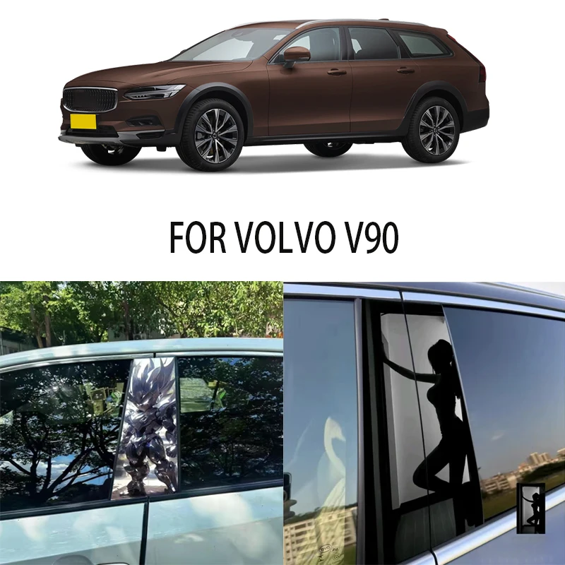 

Door Window Decoration Trims Pillar Posts Stickers Auto Styling For VOLVO V90 Car accessories