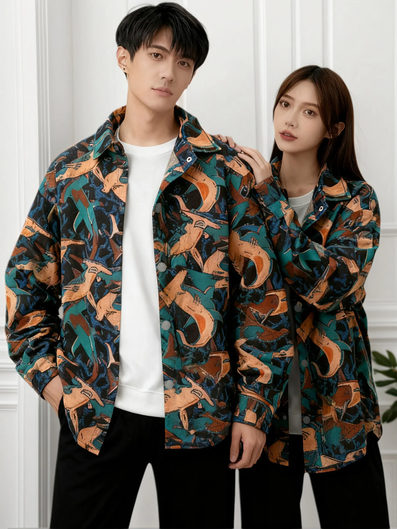 

Весенне-осенняя новая жаккардовая куртка в виде акулы, нишевая мода, универсальное модное пальто унисекс.