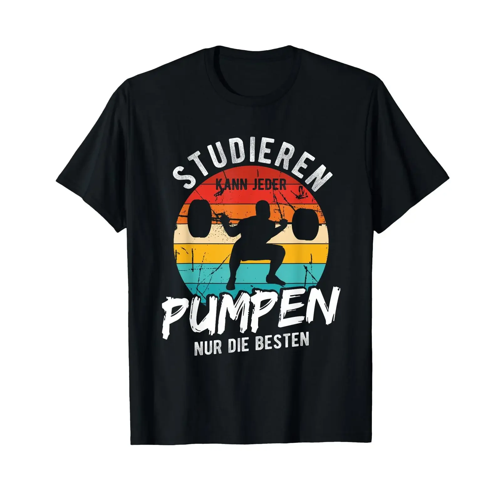 Anyone can study Pump up only the best fitness gym T shirt vintage Washed fashion graphic Stylish Unisex Casual Breathable