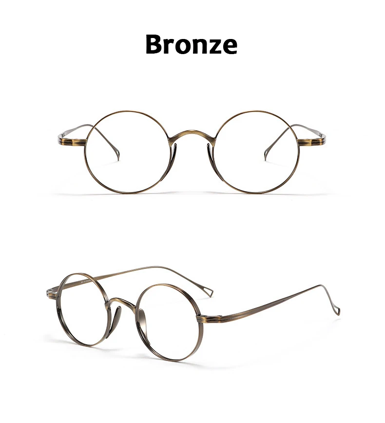 Japanischen Stil Handgemachte Retro Oval Runde Brille Rahmen Männer Reinem Titan Brillen Luxus Blau Licht Beständig Linsen Rahmen – Detail 12