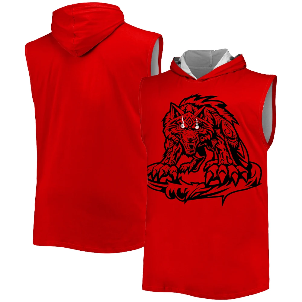 Men's Black Jacob Fatu Wolf Hooded Tank Outdoor Sports Quick Dry Breathable Gym Tank Top Street Casual Sleeveless Hoodie 2026