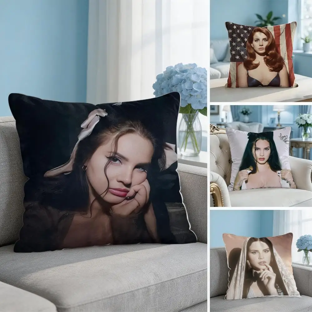 L-Lana Del R-Reys Singer Cushion Cover Square Pillow Bedroom Sofa Leisure Comfort Living Room Home Decoration 40X40