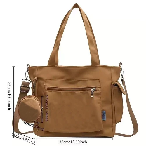 Imagen 2 del producto Bolso de hombro compuesto de lona Oxford de Winnie the Pooh, bolso cruzado versátil de estilo perezoso, bolso de mano para ir al trabajo de gran capacidad