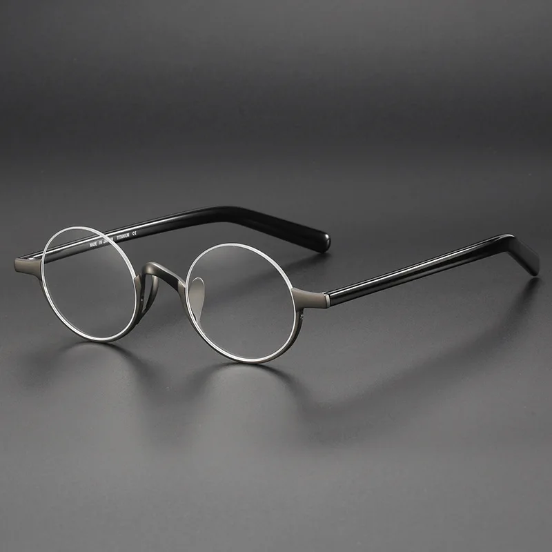 Brand Design Retro Small Round Half-Frame Glasses Men Women Semi-Rim Optical Spectacles Can Customize Myopia Presbyopia Lenses
