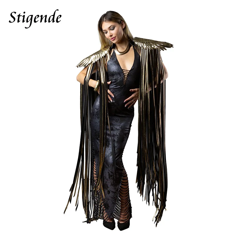 Sequin Wing Tassels Wraps for Women Party Wear Ponchos Fashion Cosplay Apparel Accessories