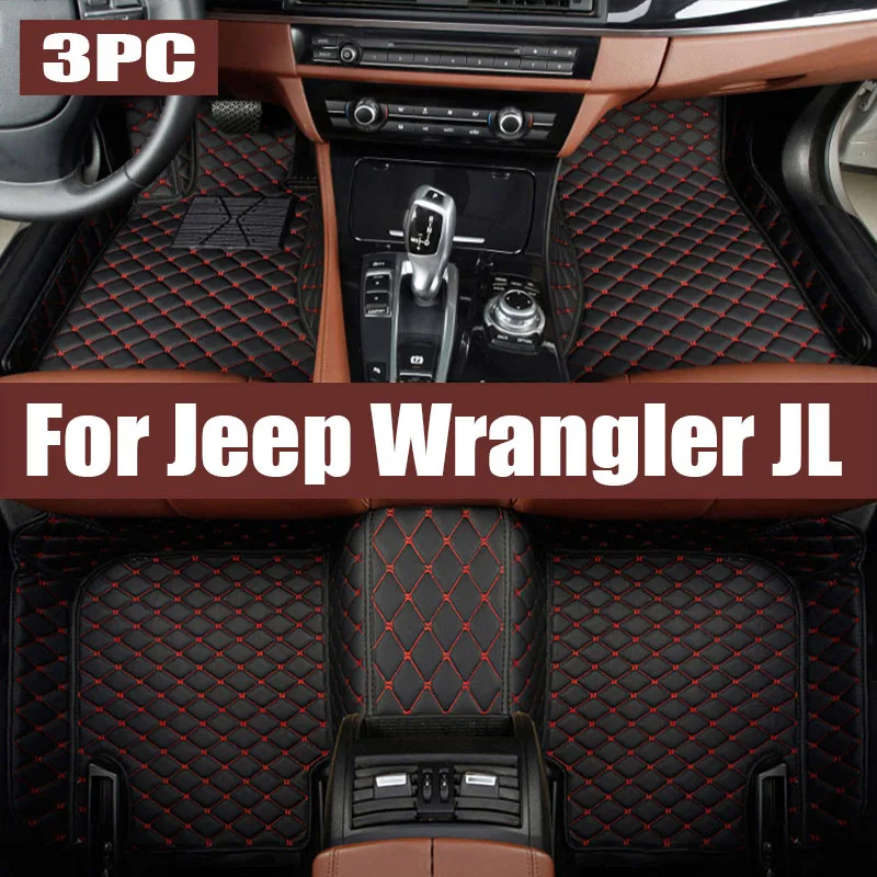 

LHD Car Floor Mats For Jeep Wrangler JL 4 Door 2020 2019 2018 Artificial Leather Carpets Custom Styling Car Interior trunk mat