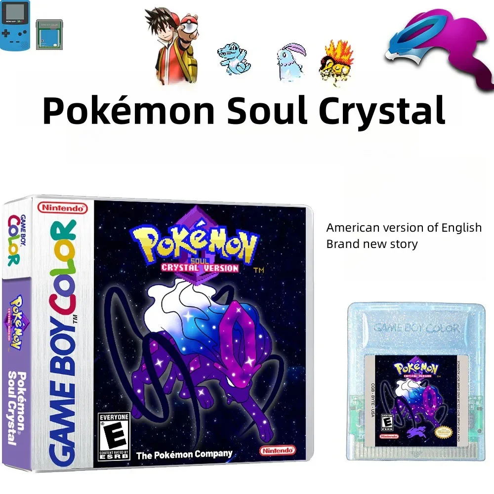 

GBC/GBA Pokemon Soul Crystal Game Card Boxed American Version English Pokemon New Pokemon