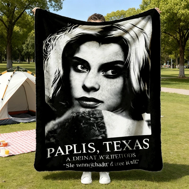 Paris Texas Flannel Blanket, Wim Wenders Vintage Movie Flannel Throw, 80s Cult Classic Cinema Gift Cozy Blanket