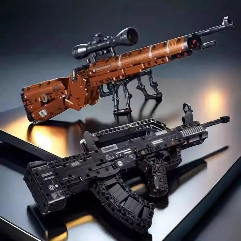Building Blocks Gun Ka-98k Sniper Firing Building Block Toy A-k47 Military Wea-pon Bricks Boys Diy Assembly Toy Christmas Gift