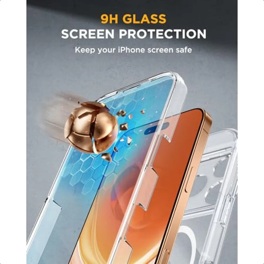 Чехол Miracase для iPhone 17 Pro Max 6,9, чехол для телефона FullBody со встроенной защитной пленкой для экрана, полная защита для камеры [магнитный