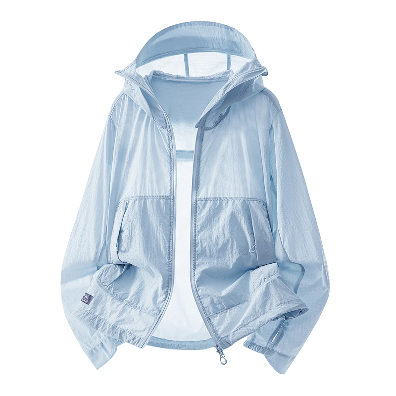 Men Women Hooded Sun Protection Jacket Ultra‑Thin Breathable Anti‑UV Skin Coat Outdoor Hiking Cycling Running Light Windbreaker