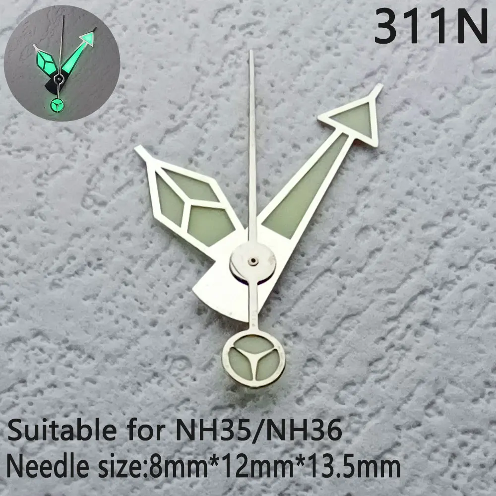 suitable for NH35 NH36 movement pointer watch hour minute second needle green blue lumen pointer NH35 NH36 hand watch parts