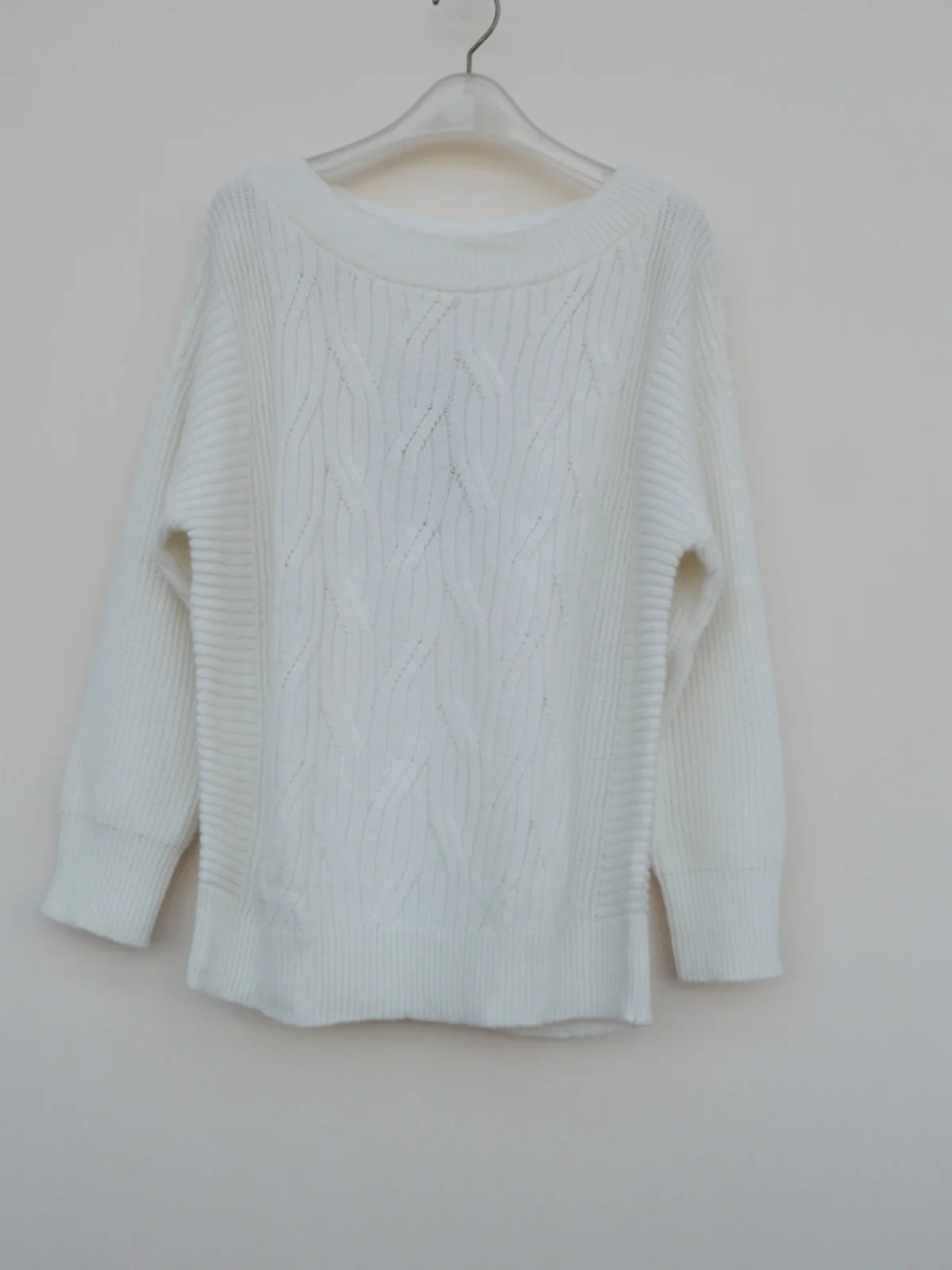 

Women's Winter Long Plu Knitwear Loose round Ne Rabbit Fur Blend Sweater White Comfortable Soft Polyester Nylon Blend