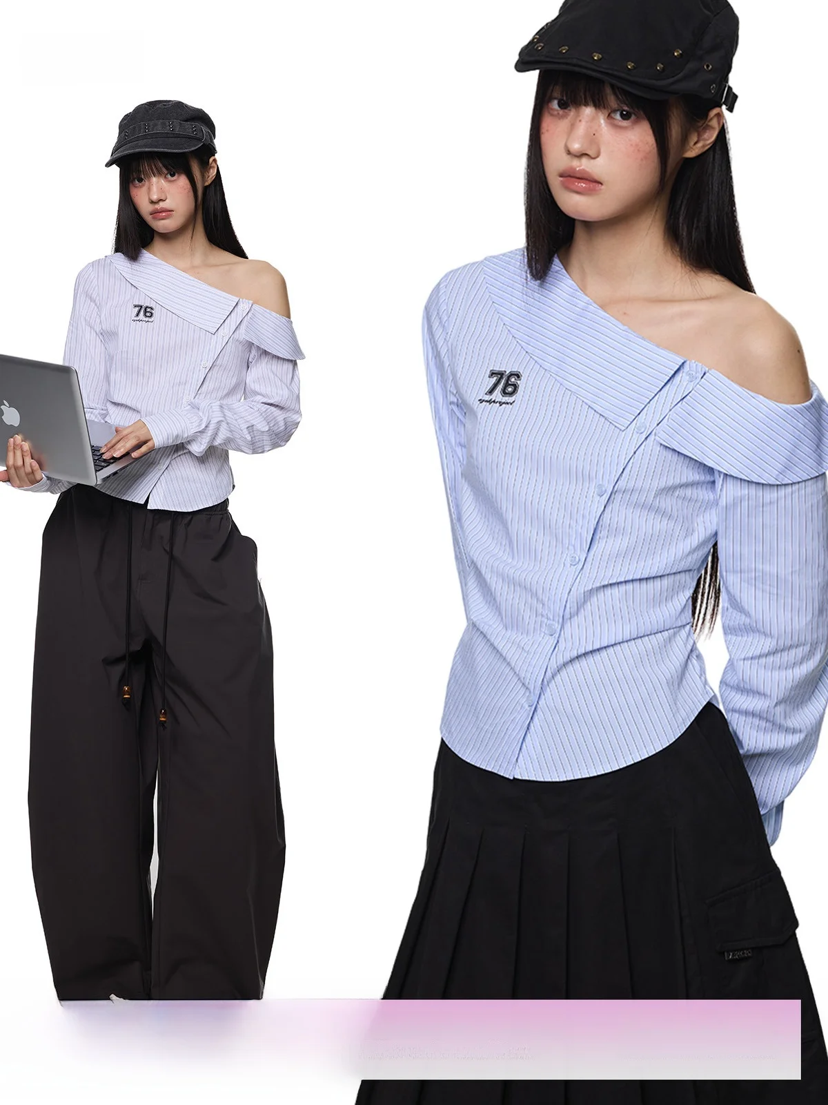 

EZEK женские облегающие длинные свечьи длинные летние дизайнерские полосатые асимметричные угловые оulder из цельного хлопка, дышащие