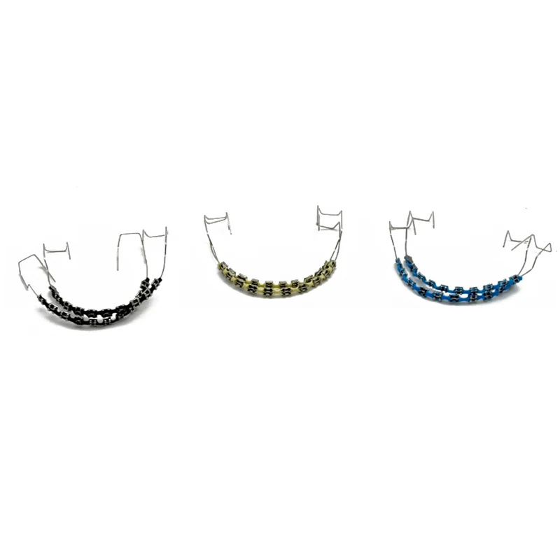 1 Pair Fake Braces Colorful Brackets For Teeth Temporary Metal Wires Metal Bracket Orthodontic Ligature Ties Dental