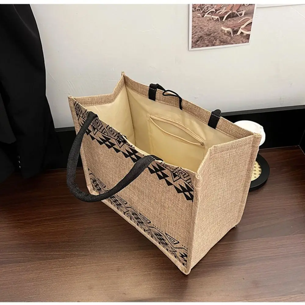 Vintage Korean Tote Bag Casual Lady Shoulder Eco Canvas Bags National Style Women Recycle Handbag Shopping Bag Storage Bag