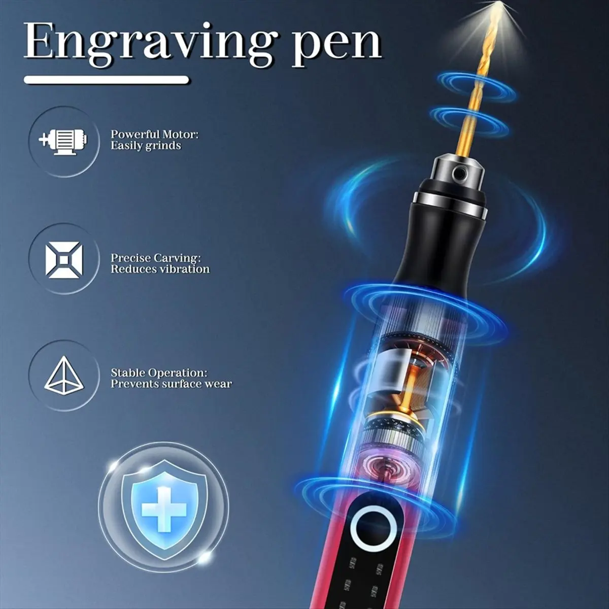 Electric Engraving Pen with USB-C Charging, 3-Speed Settings, Overload Protection,for Wood, Metal, Glass, for Beginners