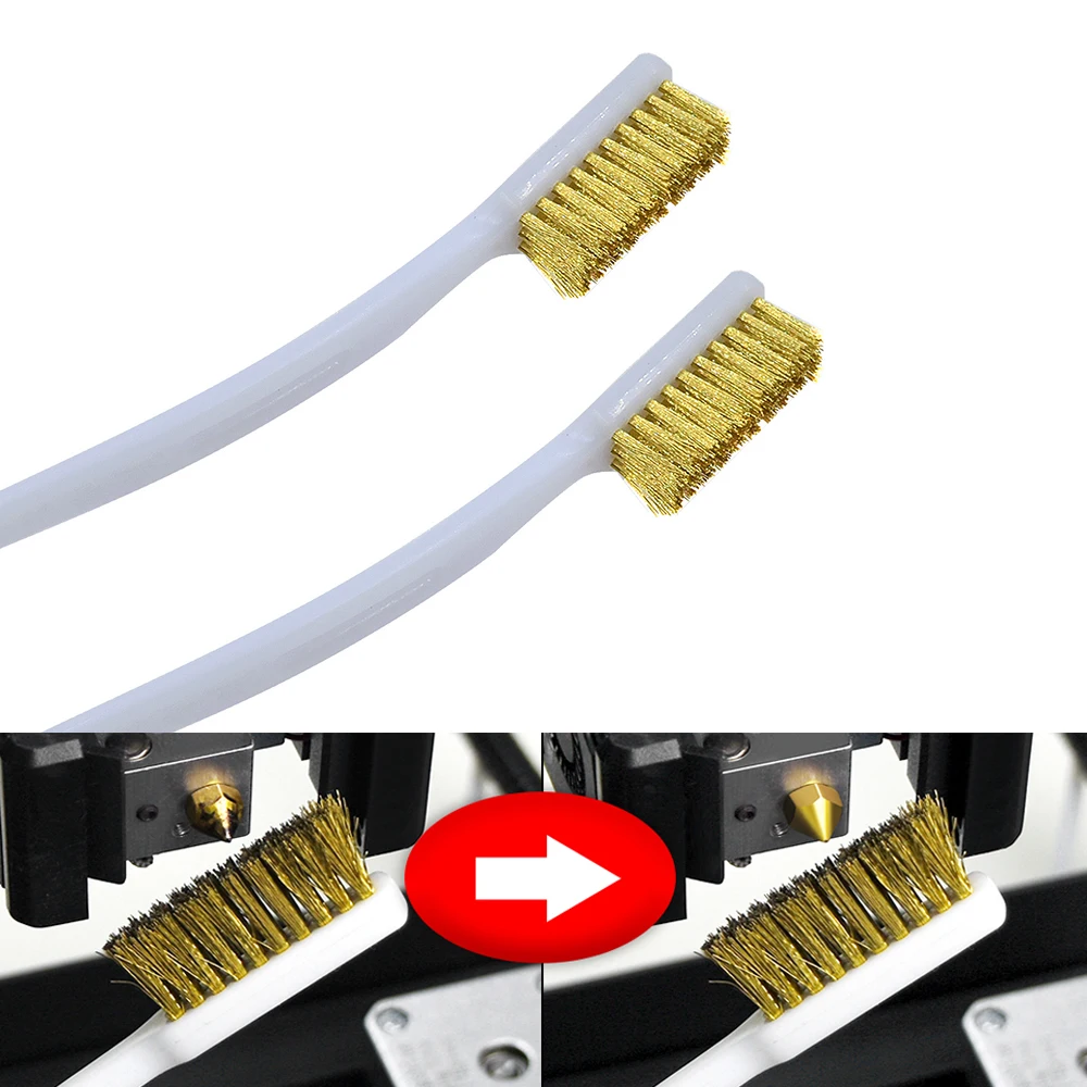 3D Printer Cleaner Tool Copper Wire Toothbrush Copper Brush Handle For Nozzle Heater Block Hotend Cleaning Hot Bed Parts