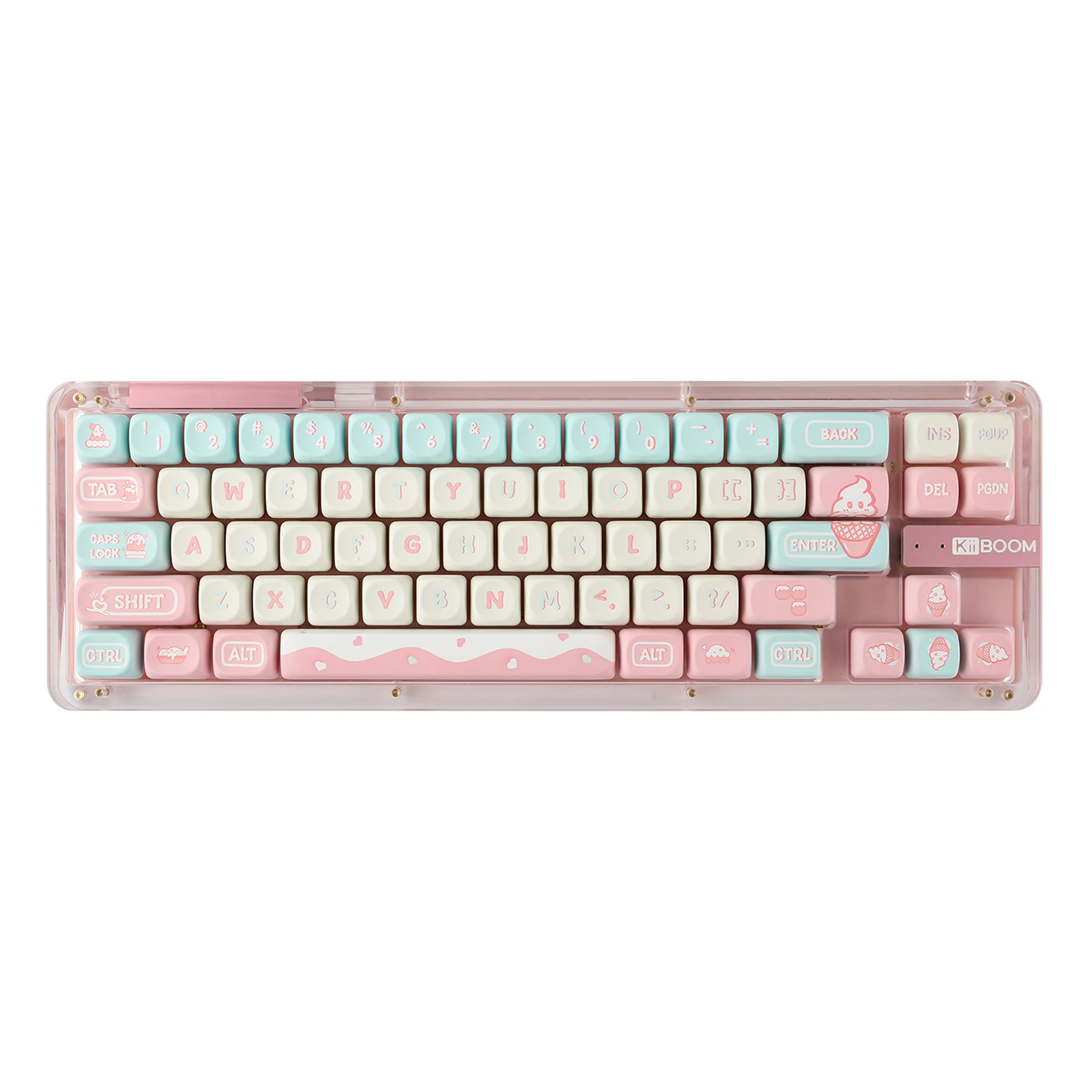 KiiBOOM Ice Cream Dream 132 Keys Keycaps MOA Profile PBT Keycaps Set for Mechanical Gaming Keyboard