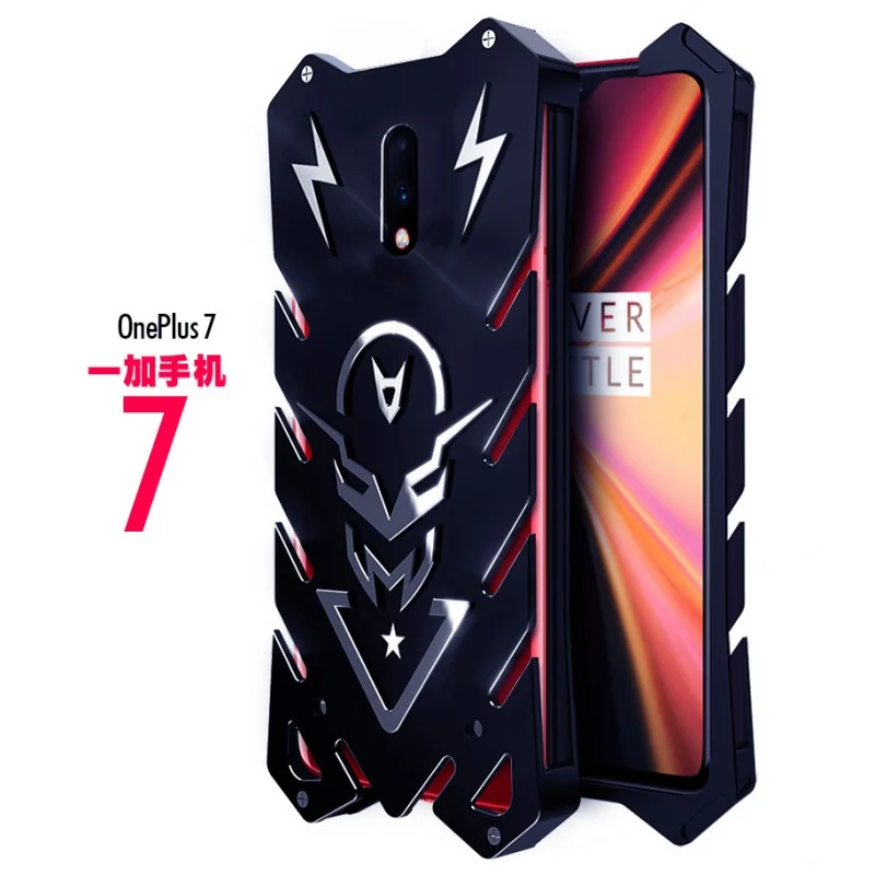 

OnePlus 7 Metal Phone Case Drop-Resistant Creative Personality 1 7 Mobile Phone Protective Case Suitable for OnePlus 7