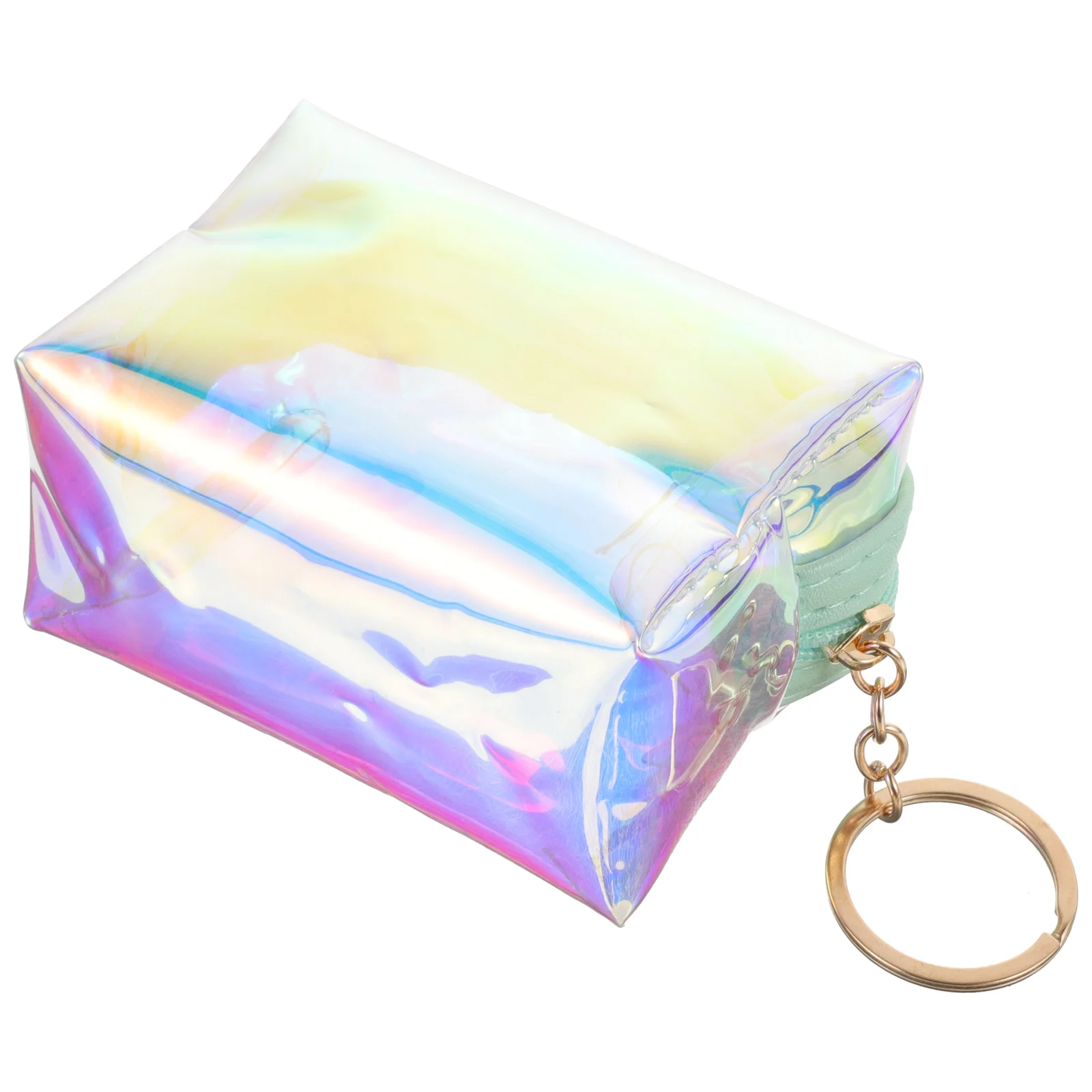 Holograficzna portmonetka, mały portfel, brelok, stylowa, kompaktowa saszetka na zamek błyskawiczny dla kobiet i nastolatek, portmonetka na monety, brelok, portfel na drobne.