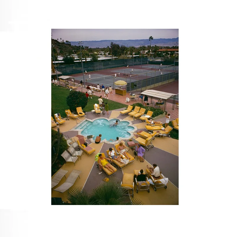 Slim Aarons Pool On Amalfi Coast, Print Art Canvas Poster,Living Room , Home Wall Decor Picture