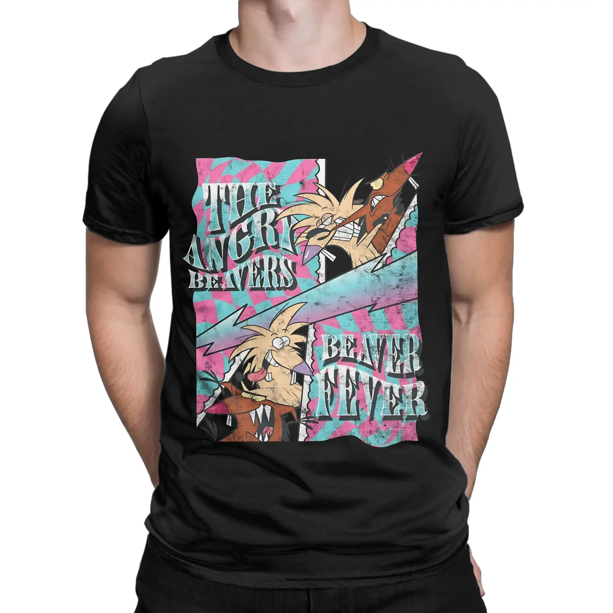 Angry Beavers Retro 70s Beaver Fever Classic Logo Novelty 100% Cotton T-Shirt The Angry Beavers Tops Tees For Men
