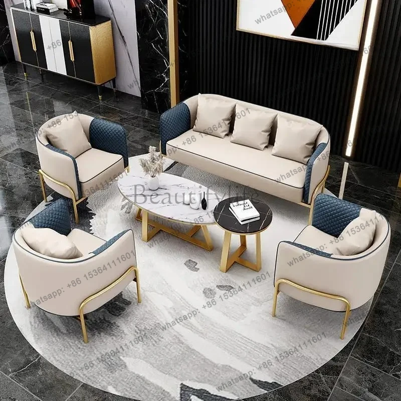 sales office negotiation table and chair combination leisure reception office sofa small round table one table four chairs