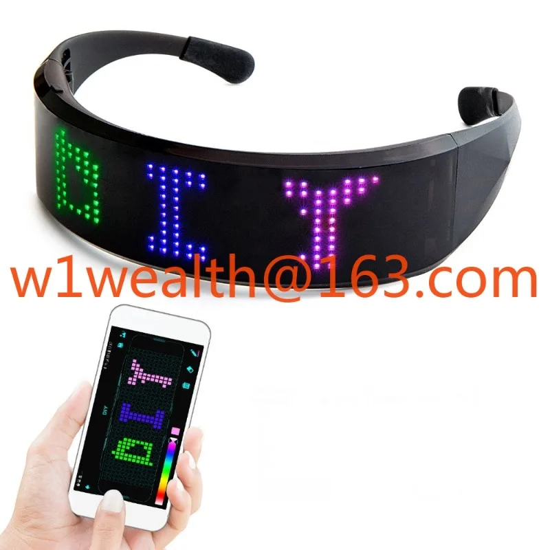 Luminous LED Glowing Glasses Rechargeable App Control Customize Magic Scrolling Led Text Shining Glasses for Bar Party