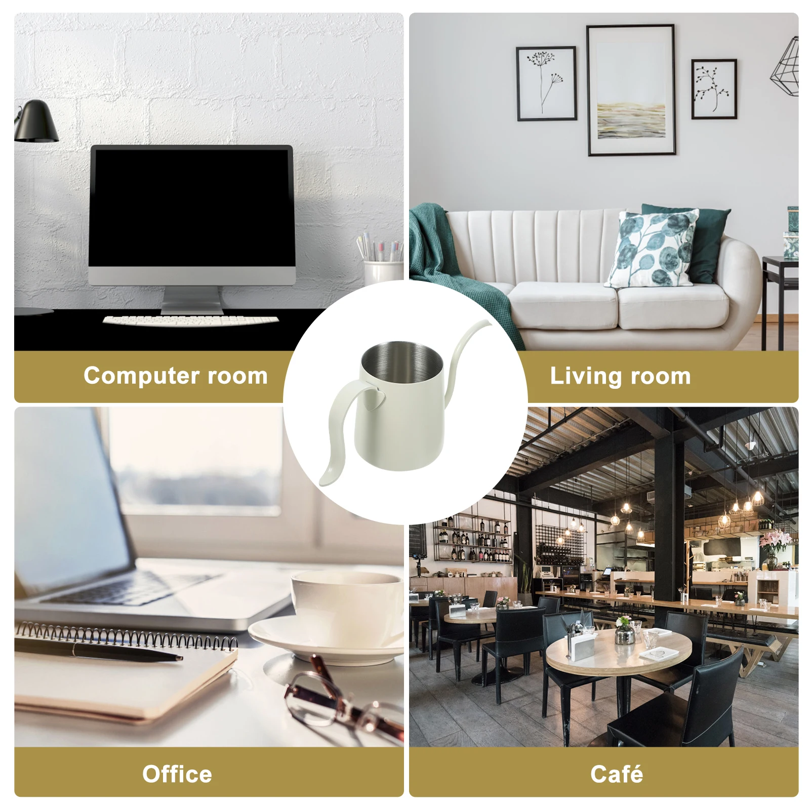 

Dripper Kettle Stainless Steel Gooseneck Pot Long Spout Tea Camping Household Gift Coffee Bar Accessories Stovetop