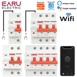Tuya App WiFi Smart Circuit Breaker MCB 1/2/3/4P 63A 100A Short Circuit Over Load Protector Switch Timer Voice Remote Control